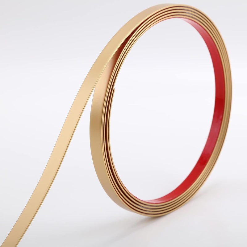 Trimold Matte Gold Molding Trim Peel and Stick, Flexible Mirror Border Design, Wall Ceiling Floor Cabinet Tile Edge Moulding, 5m x 2cm - Image 1